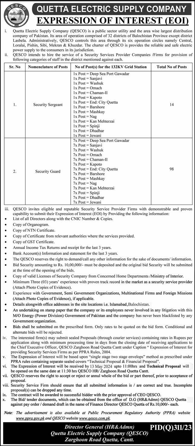 Qesco Jobs Quetta Electric Supply Company Ideal Jobs